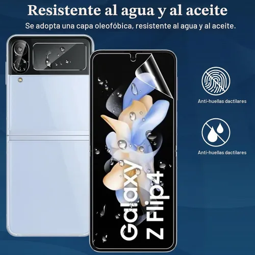 Vista 2 de Paquete de 6 protectores de pantalla para Samsung Galaxy Z Flip 4, protector de pantalla interno flexible EPU y protector de lente de cámara