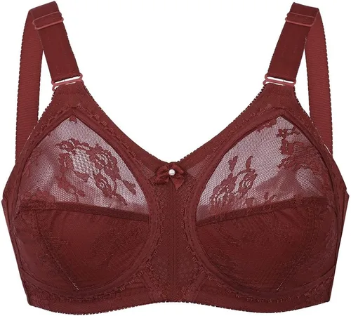 Vista 5 de TELIMUSSTO Sujetador de encaje floral para mujer, talla grande, sujeción firme, sin alambre, sin relleno, cobertura completa, minimizador