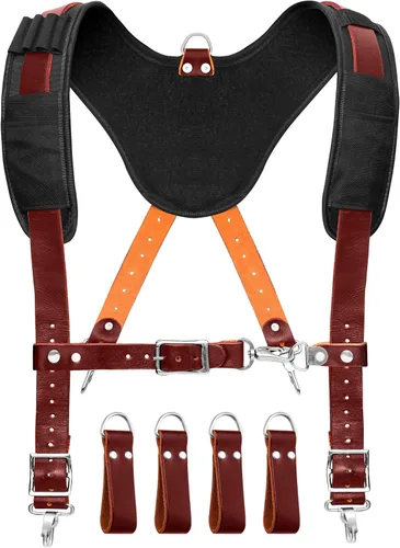 Vista 9 de FUERI Liguero de cinturón de herramientas con 4 bucles en D desmontables para cinturón de herramientas de construcción Liga de trabajo con clips