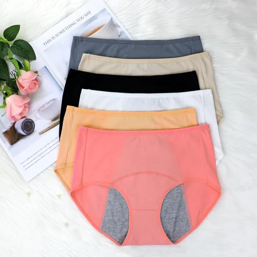 Vista 2 de Nalwort Bragas para el período menstrual para mujer y niña, ropa interior de algodón ultra suave posparto Color-M1