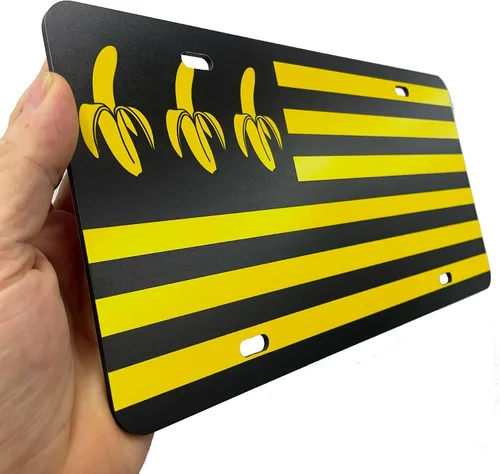 Vista 45 de JASS GRAPHIX Placa de matrícula personalizada con la bandera estadounidense de línea amarilla, homenaje personalizado a despachadores y operadores