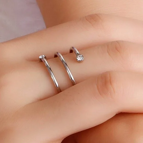 Vista 3 de Jude Jewelers Anillo de acero inoxidable trenzado para fiesta de cóctel