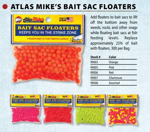 Vista 2 de Atlas Mike's Flotador de saco de cebo Rojo/Amarillo/Rosa/Naranja