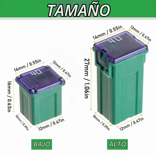 Vista 3 de 10 piezas de fusibles de bloque Jcase bajos para camiones, coches y SUV (20A/30A/40A/50A/60A, 2 piezas de cada uno)
