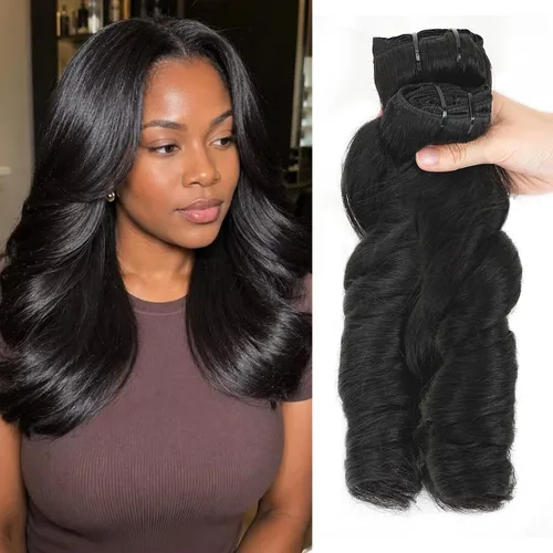 Vista 20 de Extensiones de cabello humano real rizado con clip, 4/27/4, ombré, rizado con clip, para mujer, 3C y 4A (12 pulgadas, #4/27/4)