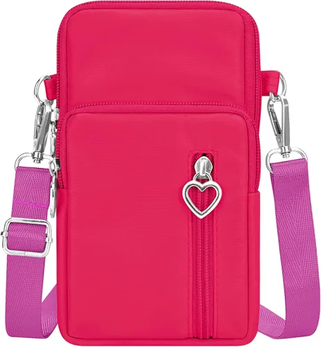 Vista 7 de YINHEXI Bolsos cruzados pequeños para mujer, a la moda, mini compartimento triple para teléfono celular, monederos cruzados Negro