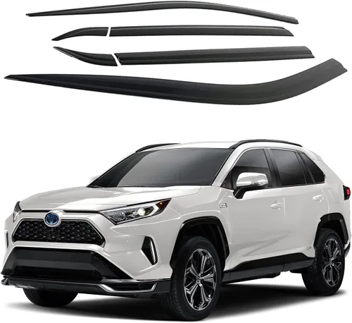 Vista 9 de AUTOCLOVER - Juego de 6 protectores de lluvia con cinta adhesiva para Toyota Rav4 2013 2014 2015 2016 2017 2018 / deflectores de ventana, persianas