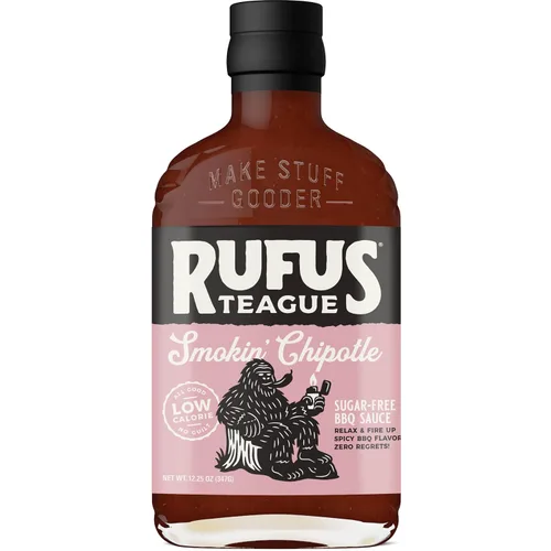 Vista 12 de Rufus Teague - Salsa BBQ sin azúcar Smoke 'N Chipotle - Salsa barbacoa premium - Botellas de 12.25 onzas - Paquete de 2 Keto Sauce with Stevia