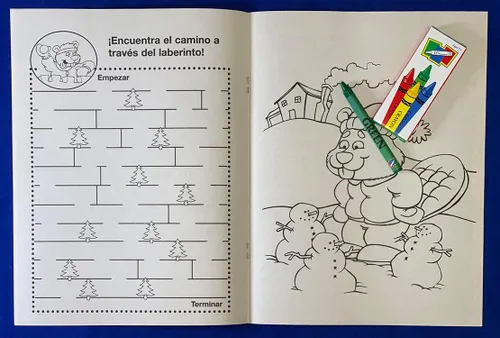 Vista 7 de ZOCO - Diversión navideña (versión en español) - Libros para colorear personalizados (paquete de 25 unidades, con crayones) - Unas Vacaciones
