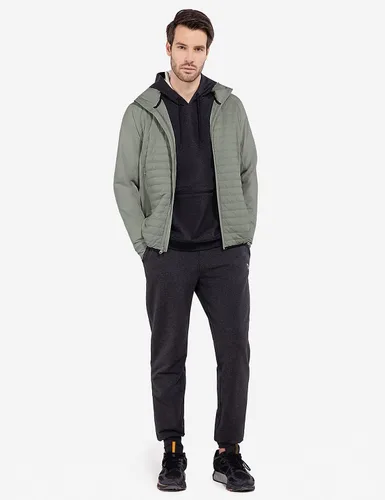 Vista 7 de BALEAF Men's Running Jacket Lightweight Thumble Hole Warm Up Puffer Jacket Hybrid Thermal Coat Insulated Hiking Golf