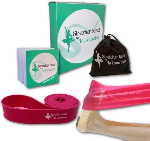 Vista 4 de La Esmeralda Juego de 2 bandas elásticas para ballet, bailarines, gimnasia. Bandas de resistencia para mejorar la flexibilidad, división y fuerza. 3