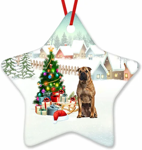 Vista 127 de Prezzy Airedale Terrier - Adorno para decoración de árbol de Navidad, regalos lindos para amantes de los perros, para familiares y amigos, nuevo