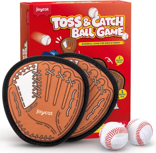Vista 11 de JoyCat Juego de pelota de lanzar y atrapar, juego de 2 bolas adhesivas para adultos y 2 niños, juego familiar para atrapar al aire libre para playa