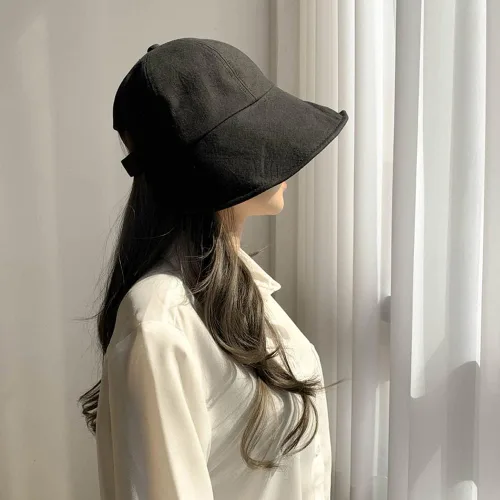 Vista 2 de VIEWLAP Sombrero de lino de ala ancha con velcro ajustable para viajes, playa, protección UV para mujeres y niñas