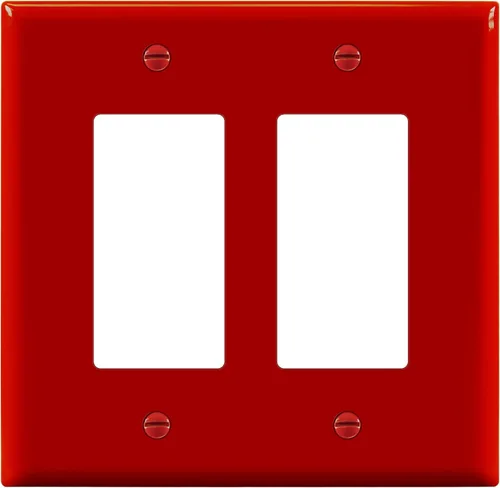 Vista 9 de ENERLITES - Cubierta decorativa de interruptor doble, placa de pared de dos salidas, 2 bandas de gran tamaño, 5.50 x 5.50 pulgadas, termoplástico