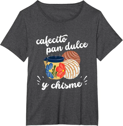 Vista 20 de Camiseta Cafecito Pan Dulce y Chisme Mexican Hispanic Pride Breakfast Negro