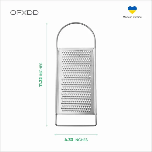 Vista 2 de Rallador fino para cocina, rallador plano de acero inoxidable, triturador de cocina con asa, rallador de alimentos para queso, frutas, verduras