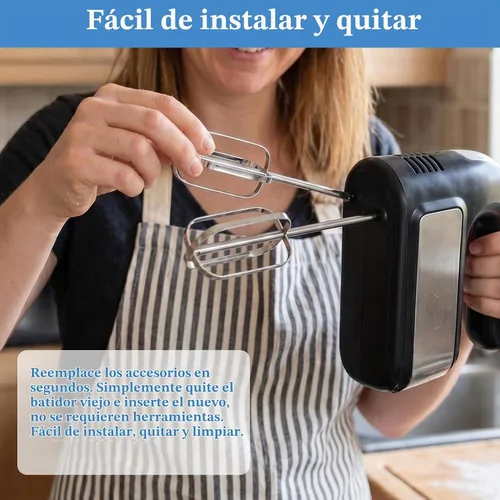 Vista 4 de 2 piezas de batidores de mano accesorios de acero inoxidable de repuesto para batidor de mano compatibles con Hamilton Beach 62682RZ 62692 64699