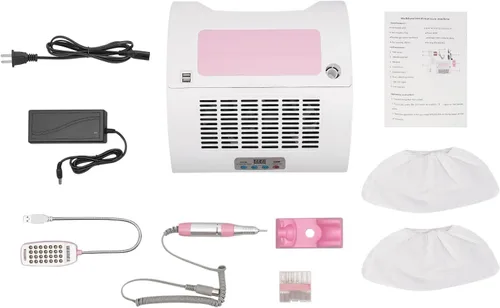 Vista 8 de Lámpara de uñas 5 en 1, colector de polvo de uñas con taladro de uñas y lámpara de escritorio LED, lámpara LED de uñas para esmalte de gel