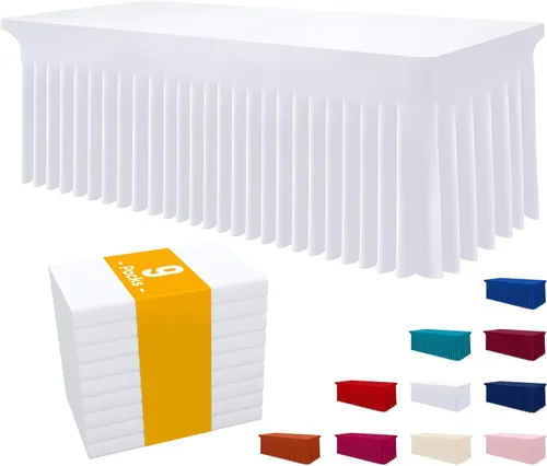 Vista 98 de Smiry Mantel de elastano, elástico ajustable para mesas rectangulares de 3 pies, impermeable, lavable, para exteriores, bodas, banquetes y fiestas