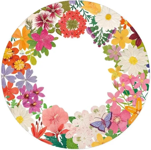 Vista 2 de Caspari Halsted - Platos llanos de papel floral, 8 por paquete
