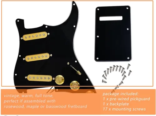 Vista 7 de Juego de pastilla de bobina simple con cable precableado, estilo vintage de los años 50, para guitarras estilo Strat, conmutación de 7 vías