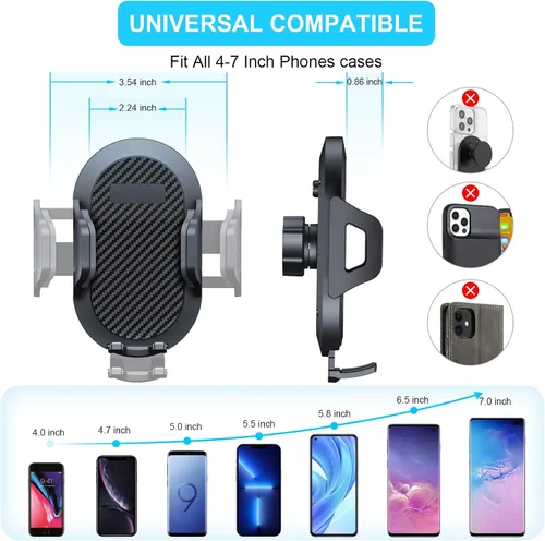 Vista 5 de DIAMOOKY Soporte de teléfono ajustable para Jeep Wrangler JK JKU 2011-2018 Soporte de teléfono multifunción con bandeja de almacenamiento, ajuste