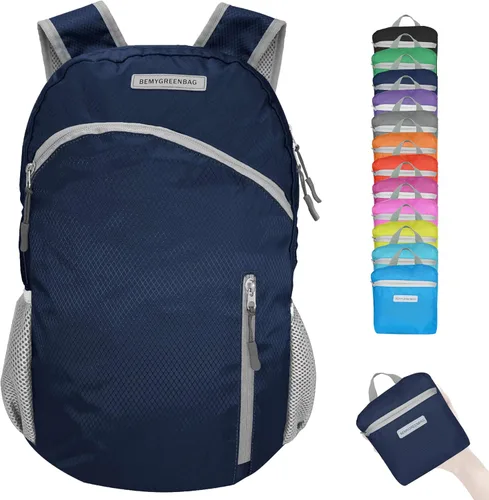 Vista 9 de Mochila impermeable plegable 35L para viajes de deportes al aire libre dentro del compartimento de ropa mojada plegable para múltiples