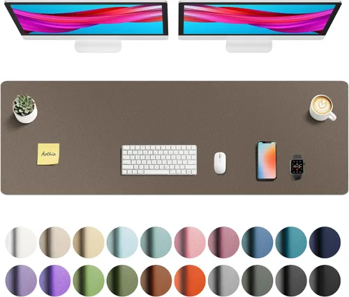 Vista 220 de Aothia - Protector de escritorio de cuero sintético grande, base antideslizante para mouse y superficie para escribir, impermeable, fácil de Agua