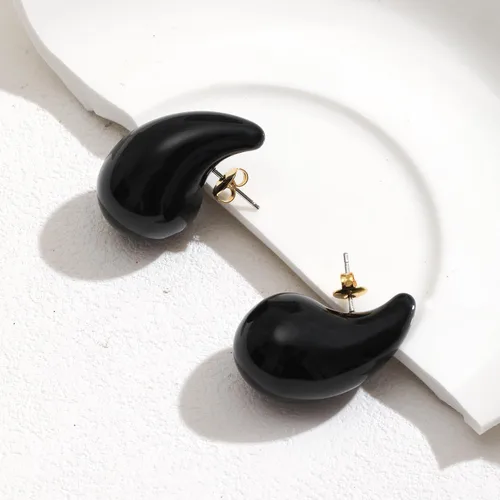 Vista 3 de Chunky Gold Hoop Earrings for Women, Lightweight Waterdrop Hollow Open Hoops Tear Drop Silver Gold Trending Oversized Statement Style Earrings