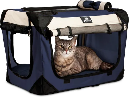Vista 10 de Transportador de mascotas para gatos y perros, lado suave, mediano de 20 x 13 x 13 pulgadas, se adapta a la mayoría de gatos o perros pequeños