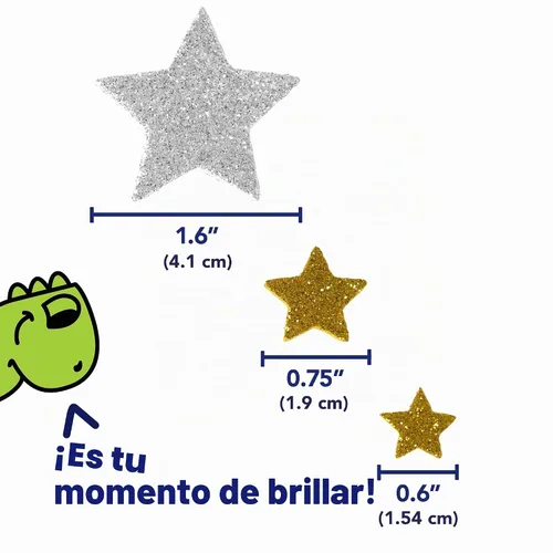 Vista 3 de READY 2 LEARN Pegatinas de espuma con purpurina, estrellas plateadas