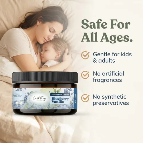 Vista 6 de Earthley Wellness, Loción de magnesio, ganadora del premio Parent's Picks, crema para promover la relajación, el descanso y la recuperación