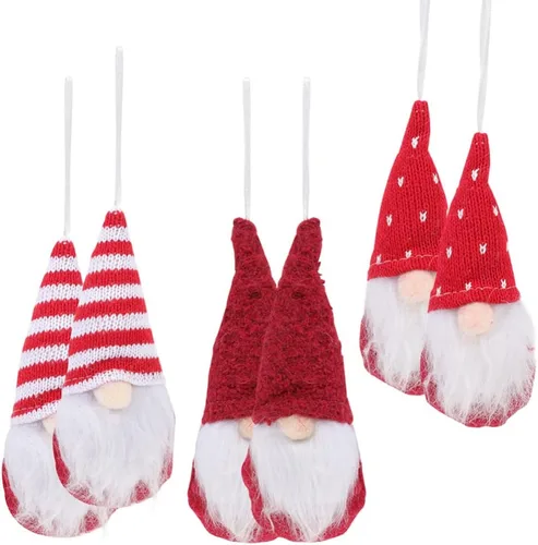 Vista 11 de TOYANDONA 6 gnomos verdes colgantes para árbol de Navidad, gnomos suecos de felpa, decoraciones de Navidad para decoración de fiesta de árbol