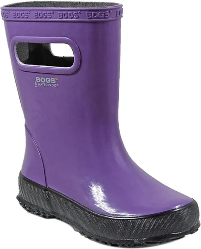 Vista 21 de BOGS Botas de lluvia de goma impermeables para niños y niñas Negro