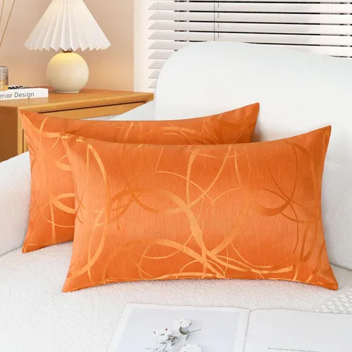Vista 15 de CaliTime Fundas de Almohadas Decorativas Paquete de 2 Modernas Brillantes y Opacas Contraste Círculos Anillos de Acento Geométrico Fundas de Cojines