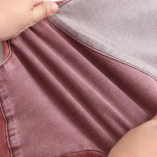 Vista 3 de THUNDER STAR Pantalones de mezclilla elásticos de retazos de cintura alta para mujer