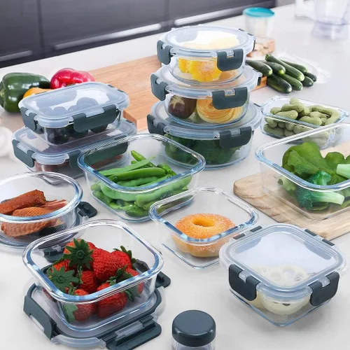 Vista 7 de MCIRCO - Juego de 5 recipientes de vidrio de 36 onzas y recipientes de vidrio para almacenamiento de alimentos