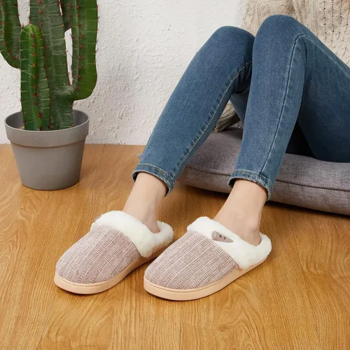 Vista 2 de NineCiFun Pantuflas cómodas de casa para mujer, de espuma viscoelástica, mullidas, para interiores, exteriores, antideslizantes, para el hogar