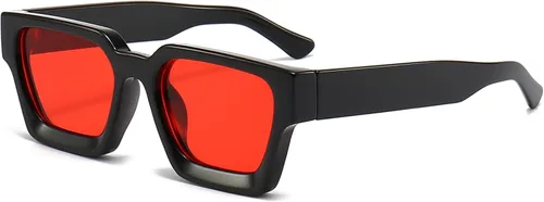 Vista 138 de AIEYEZO Gafas de sol cuadradas para mujeres y hombres, gafas de sol cuadradas con montura gruesa, estilo de diseñador simple