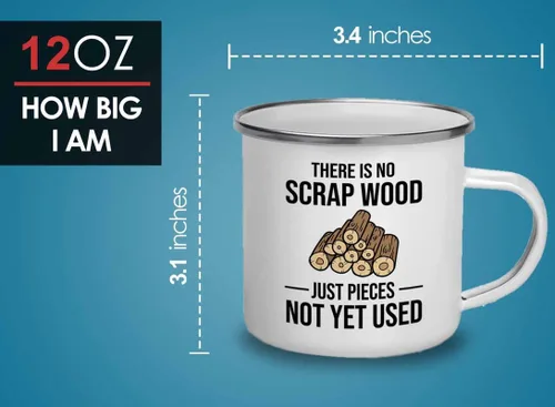 Vista 4 de Taza de carpintero de 12 onzas, sin chatarra de madera, regalo para trabajador de madera, constructor, ingeniero, técnico, constructor para hombres