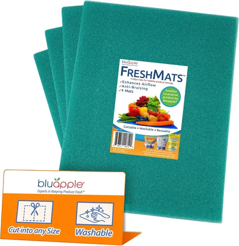 Vista 14 de Bluapple FreshMats, forro para contenedor de refrigerador, tapetes para cajón de refrigerador, forro extensor de vida útil del cajón para verduras