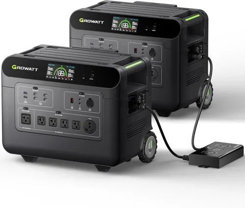 Vista 11 de GROWATT Estación de energía portátil de 3600 Wh, generador solar eléctrico HELIOS 3600 para uso doméstico, expandible a salida de CA de 240 V/7200