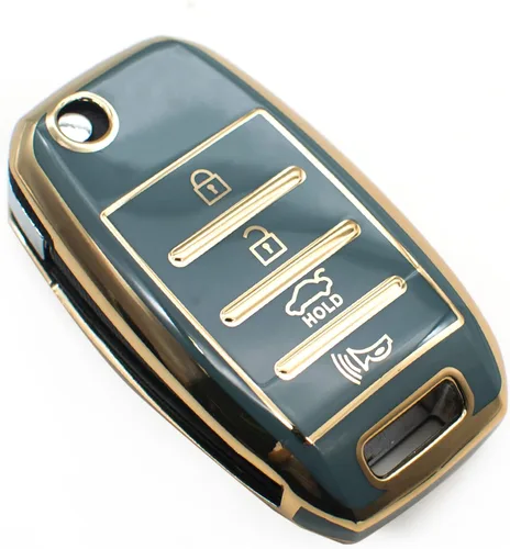 Vista 7 de FEYOUN - Funda de poliuretano termoplástico con 4 botones inteligentes para la llave a control remoto del automóvil; funda compatible
