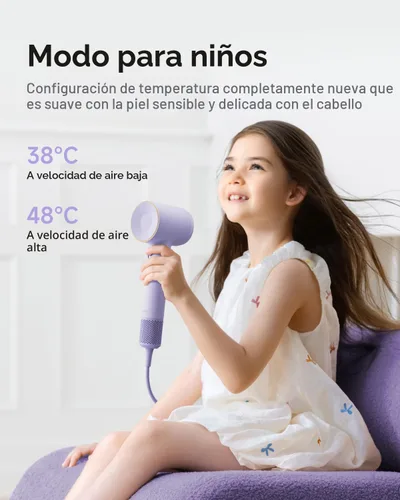 Vista 6 de Secador de Pelo Laifen SE 2, Secador de Pelo Iónico Negativo de 200 Millones con Modo Infantil y Motor Sin Escobillas de 108,000 RPM, Secador