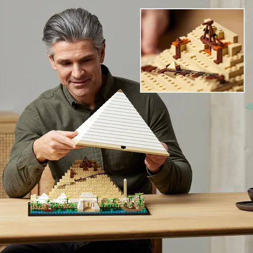 Vista 4 de LEGO Architecture Gran Pirámide de Giza Set 21058, Kit de Construcción de Modelo de Decoración del Hogar, Actividad Creativa de DIY, Colección