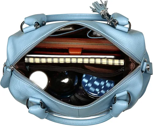 Vista 35 de Heshe - Bolsa de hombro de piel para mujer, con asa superior, bolsa cruzada