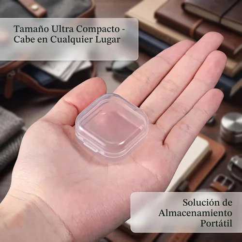 Vista 4 de 24 paquetes de recipientes pequeños de plástico transparente para almacenamiento de cuentas con tapa con bisagras para almacenamiento de objetos
