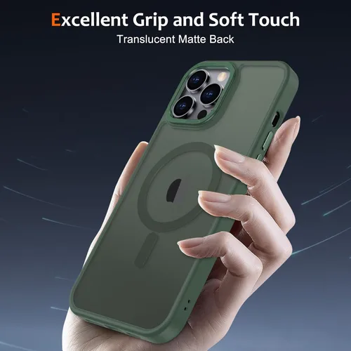 Vista 40 de Anuck - Funda magnética para iPhone 11 compatible con MagSafe, carcasa trasera mate translúcida dura, borde de TPU, delgada, resistente a impactos
