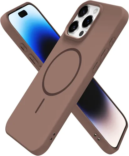 Vista 237 de Oakxco Funda de Silicona Mag Safe para iPhone 12 Pro Max, Funda Magnética Delgada y Fina Compatible con Carga Inalámbrica MagSafe, Bonita Funda